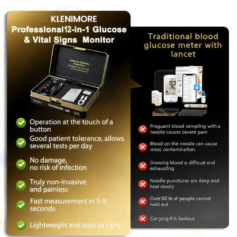 🔥Final 1 Hours – Limited Stock Left🏆KLENIMORE™ Non-Invasive Smart Blood Sugar Tracking Device 99.9% Accuracy (Mayo Clinic Recommended)