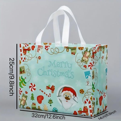 16PCS Christmas Gift Bags With Assorted Patterns. Reusable Non - Woven, Handle - Equipped. Ideal For New Year & Christmas Decor, Perfect For Holiday Gifting.Box Packs heavy-duty storage tote foldable shopping tote Water-Resistant market trip